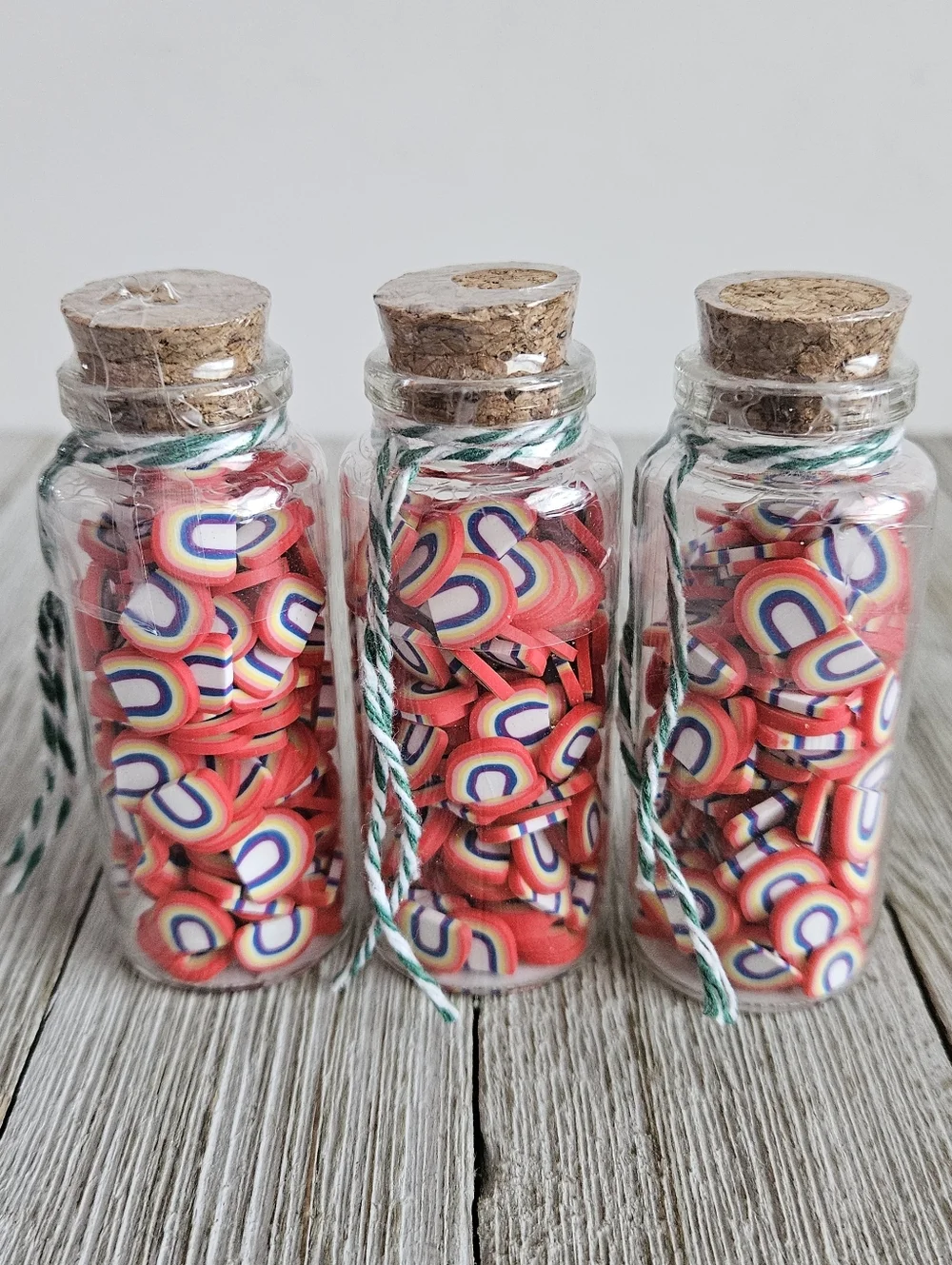3-Pack Jar of Miniature Rainbows Multi-Purpose Plastic Crafting Pieces Multi-Col